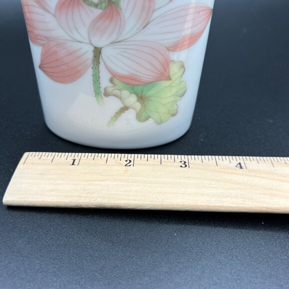 Takahashi Medley San Francisco Water Lily Butterfly Oval Bud Vase Vintage - Picture 11 of 12